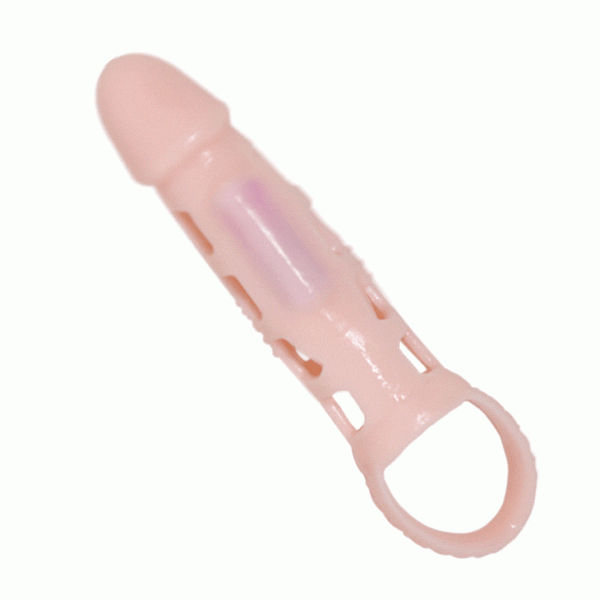BAILE - PENIS EXTENDER COVER WITH VIBRATION AND NATURAL STRAP 13.5 CM 3